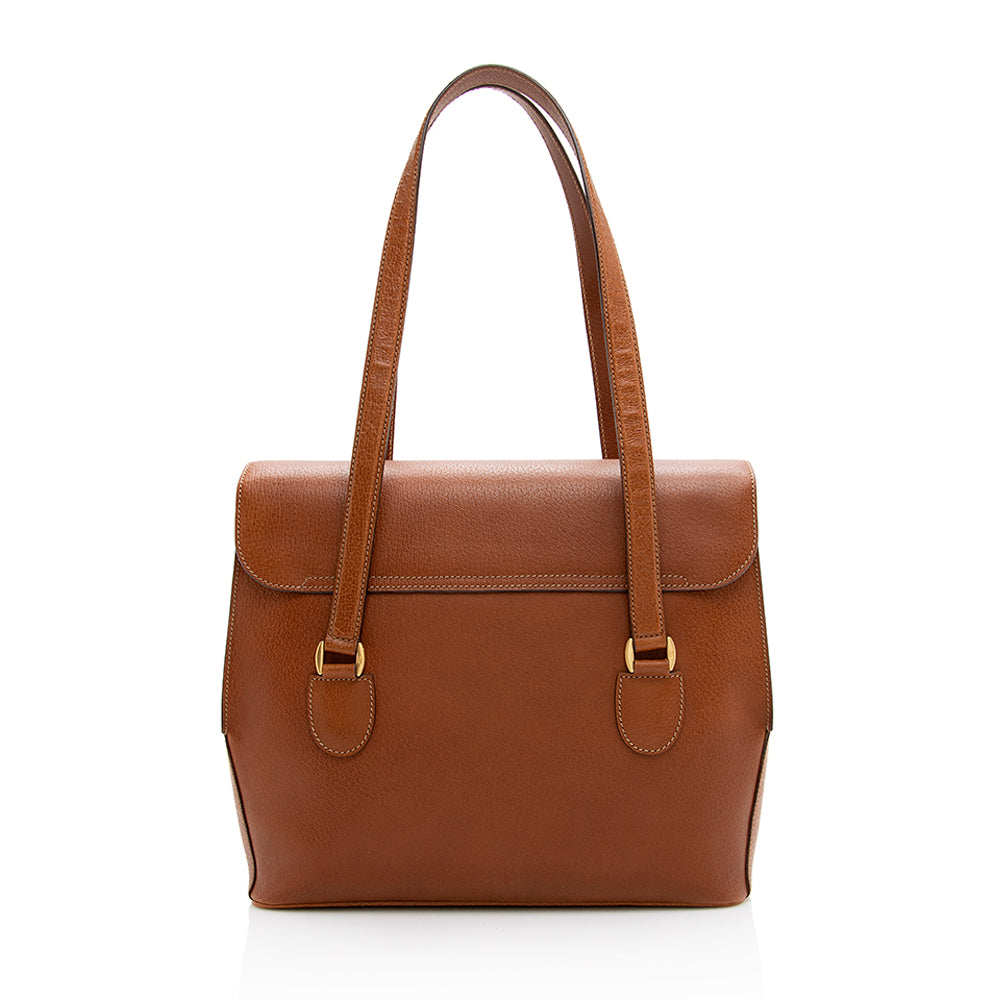 Gucci Vintage Leather Push Lock Satchel - FINAL SALE