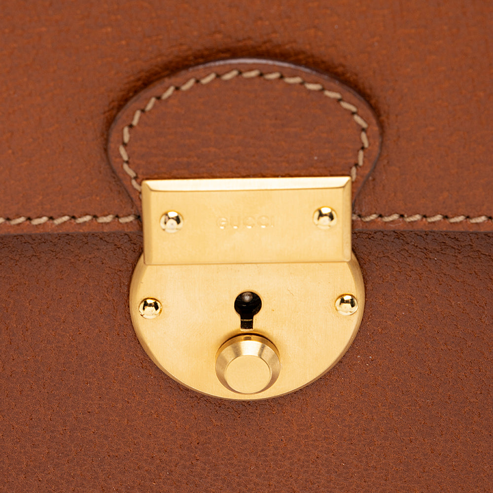 Gucci Vintage Leather Push Lock Satchel - FINAL SALE