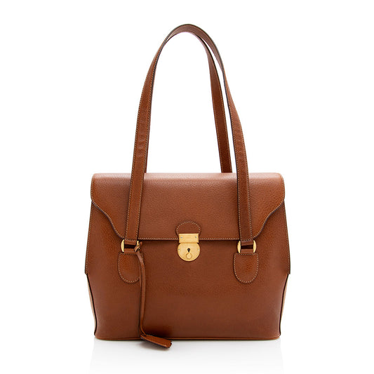 Gucci Vintage Leather Push Lock Satchel - FINAL SALE