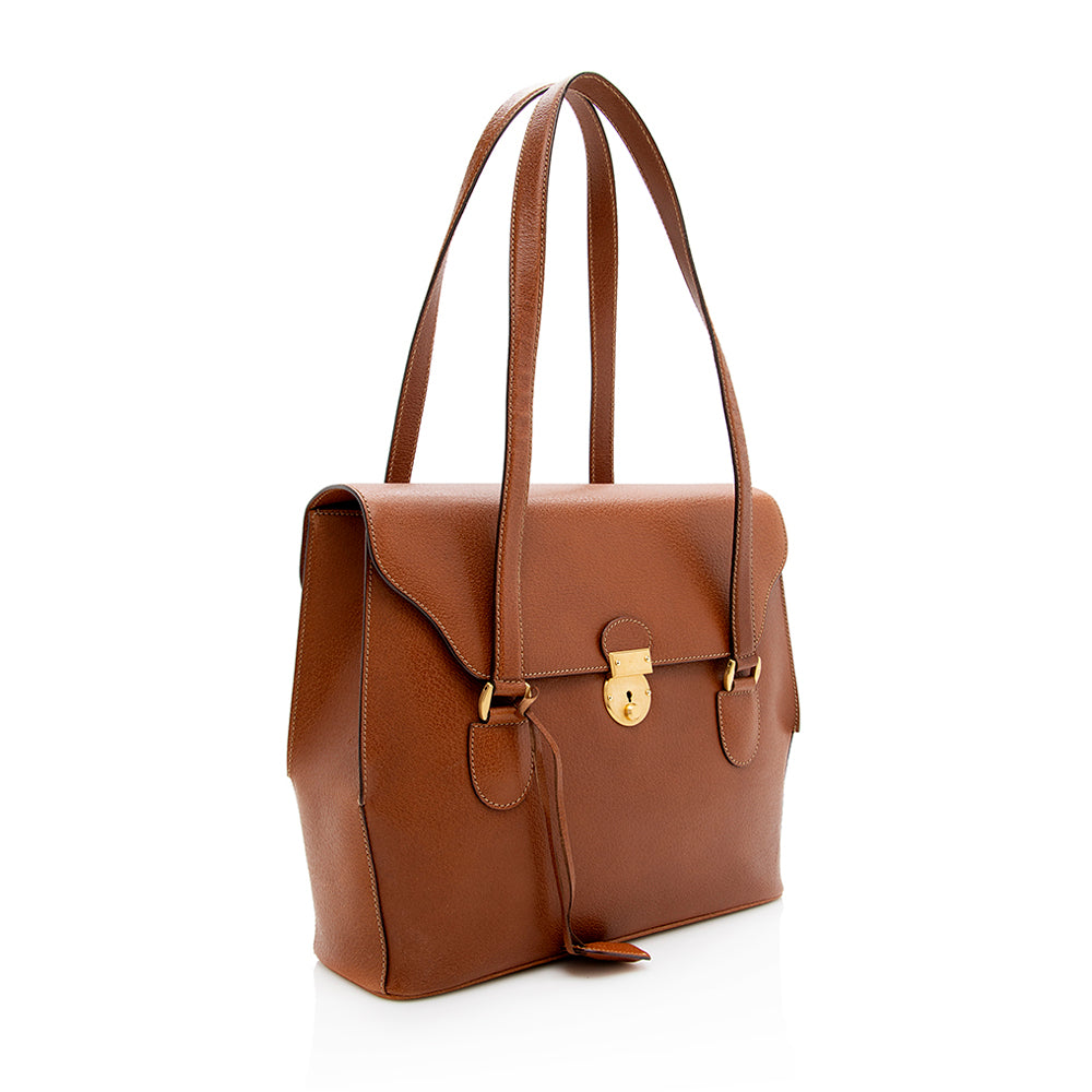 Gucci Vintage Leather Push Lock Satchel - FINAL SALE