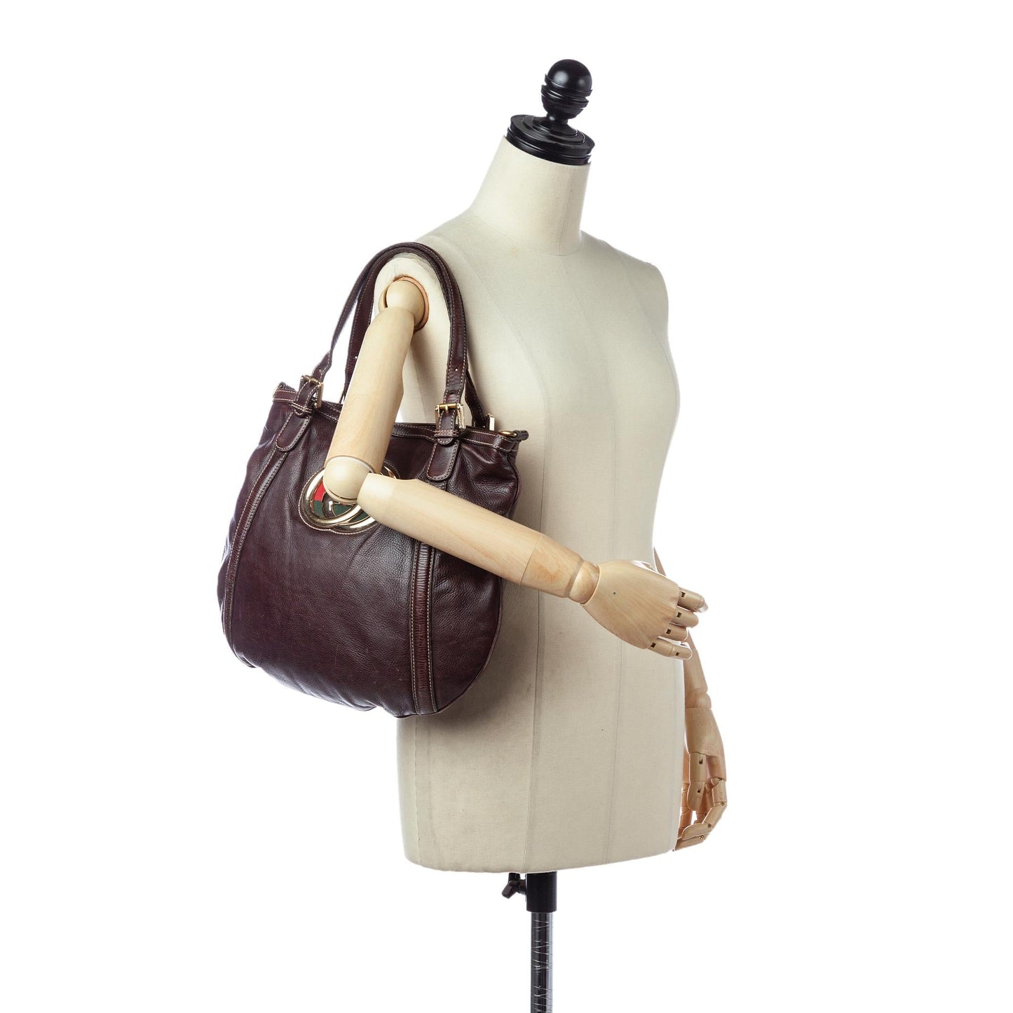 Gucci Web Britt Leather Satchel