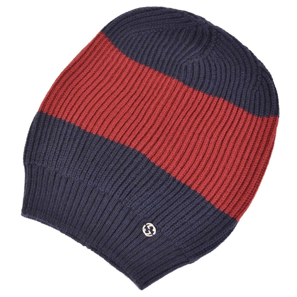 Gucci Wool Blue Red Interlocking GG Beanie