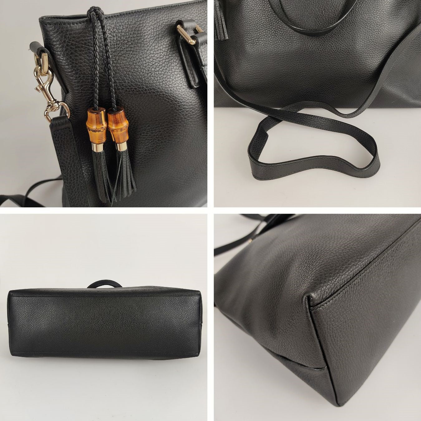Gucci Bamboo Shopper maxi shoulder Bag in black leather