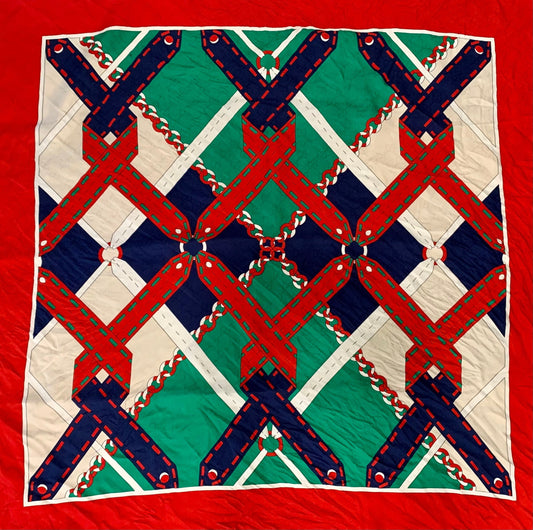 GUCCI ARGYLE CHAIN SILK SCARF