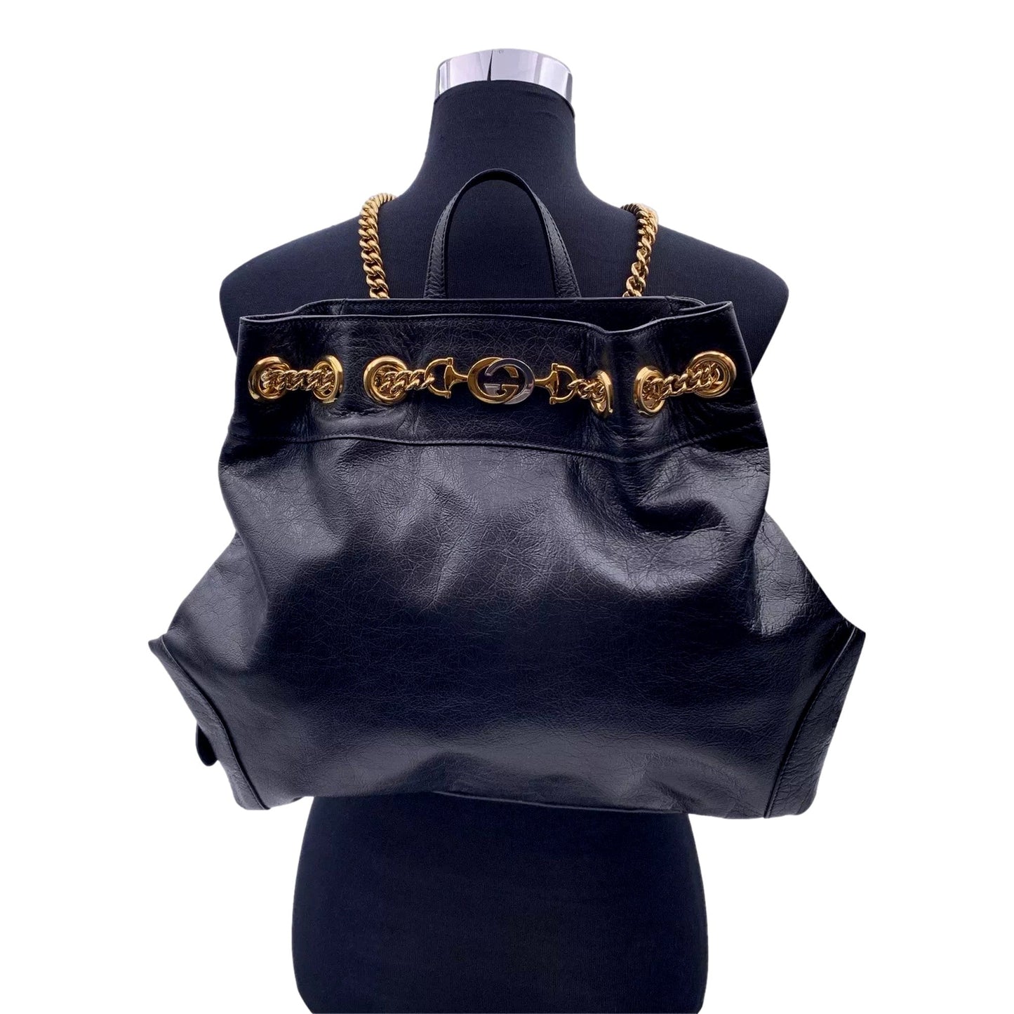 Gucci Black Leather Zumi Backpack Shoulder Backpack