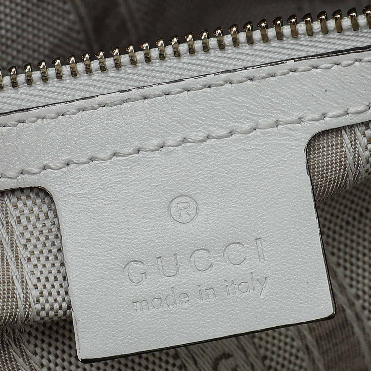 Gucci White Bright Diamante Textured Top Handle Bag