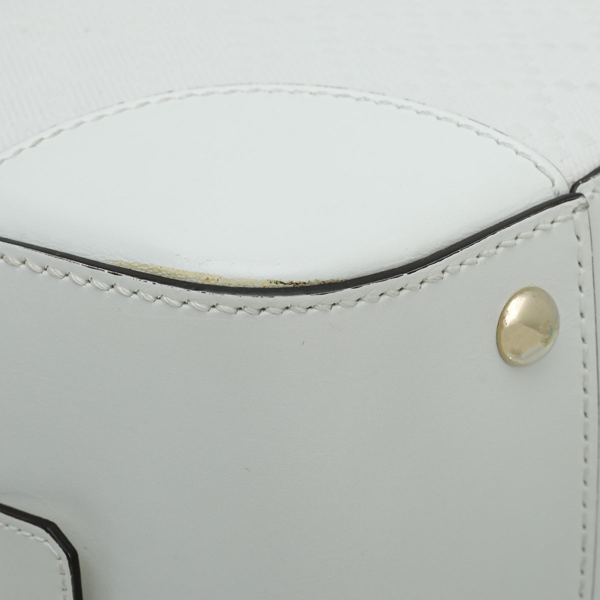 Gucci White Bright Diamante Textured Top Handle Bag