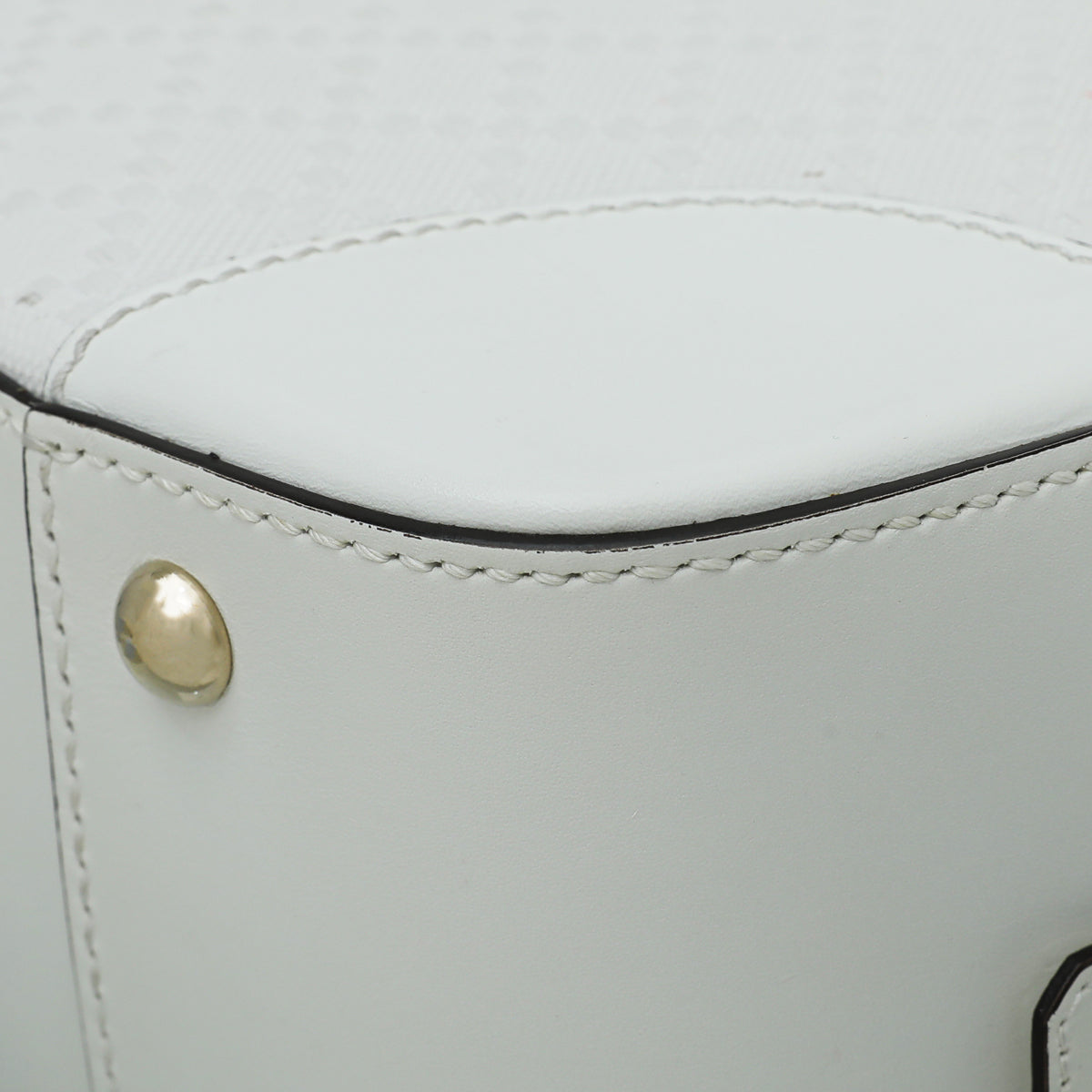 Gucci White Bright Diamante Textured Top Handle Bag