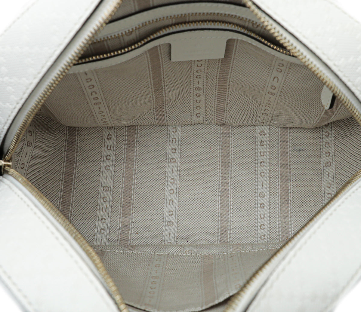 Gucci White Bright Diamante Textured Top Handle Bag