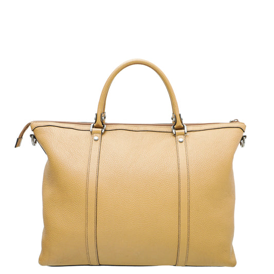 Gucci Brown GG Interlocking Charm Weekender Tote Bag