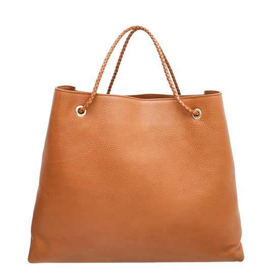 Gucci Brown Braided Handle Gifford Tote Bag