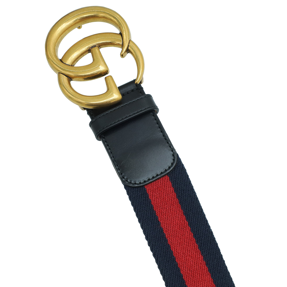 Gucci Tricolor Double G Buckle Web Belt 30