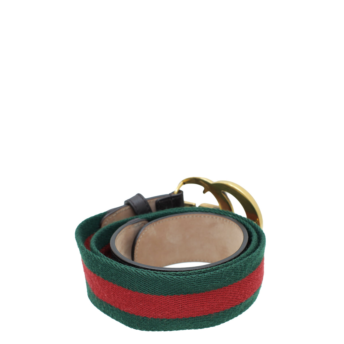Gucci Tricolor Double G Buckle Web Belt 34