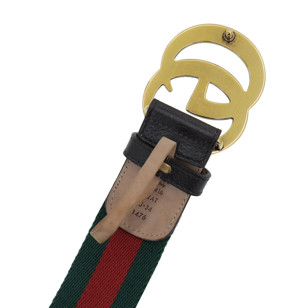 Gucci Tricolor Double G Buckle Web Belt 34