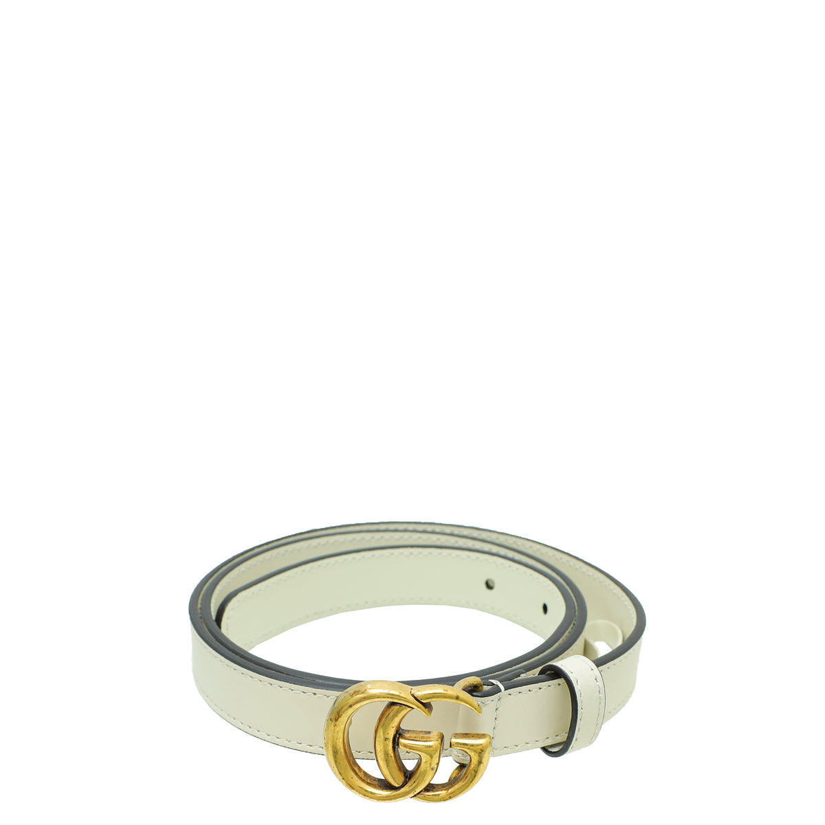 Gucci White Double G Buckle 20mm Belt 32