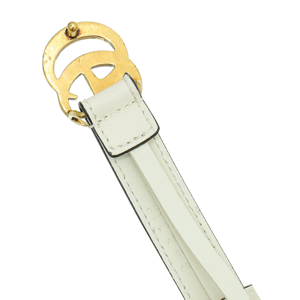 Gucci White Double G Buckle 20mm Belt 32