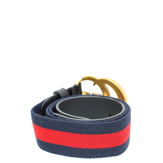 Gucci Tricolor Double G Buckle Web 40mm Belt 32