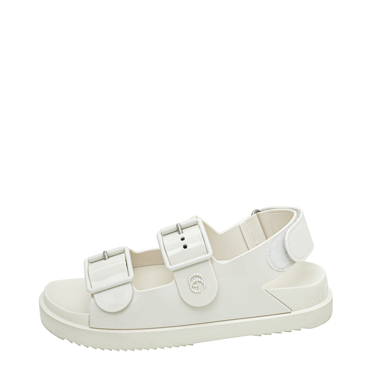Gucci White Mini Double G Rubber Sandal 36