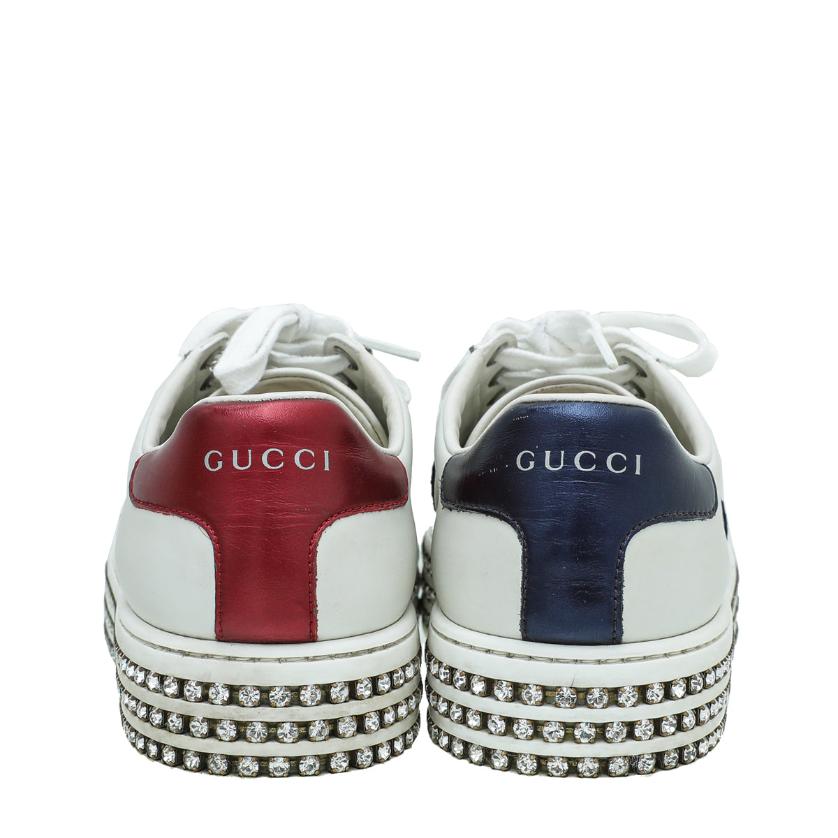 Gucci White Crystal Platform Ace Bee Sneakers 37