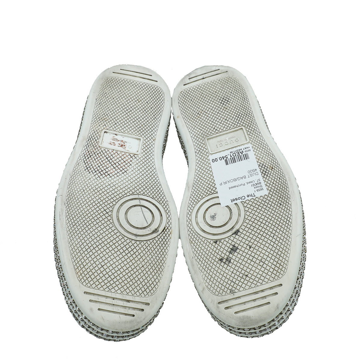 Gucci White Crystal Platform Ace Bee Sneakers 37