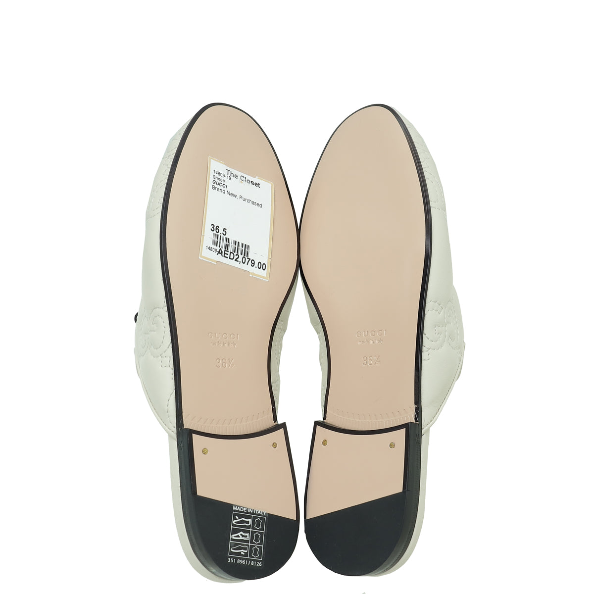Gucci White GG Jumbo Embossed Princetown Mules 36.5