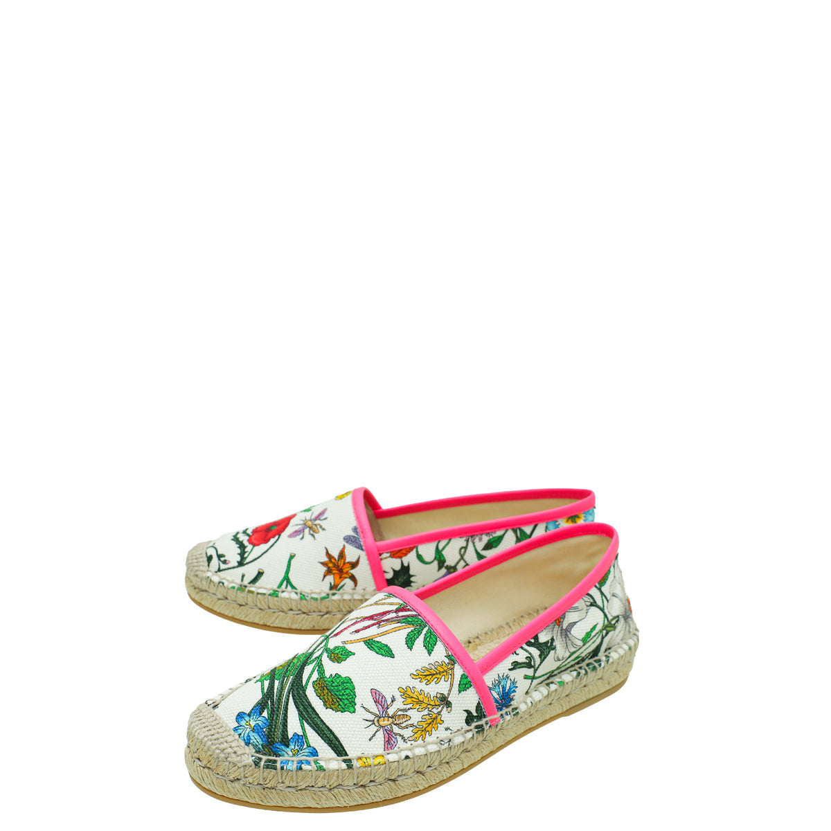 Gucci White Multicolor Flora Espadrille 36
