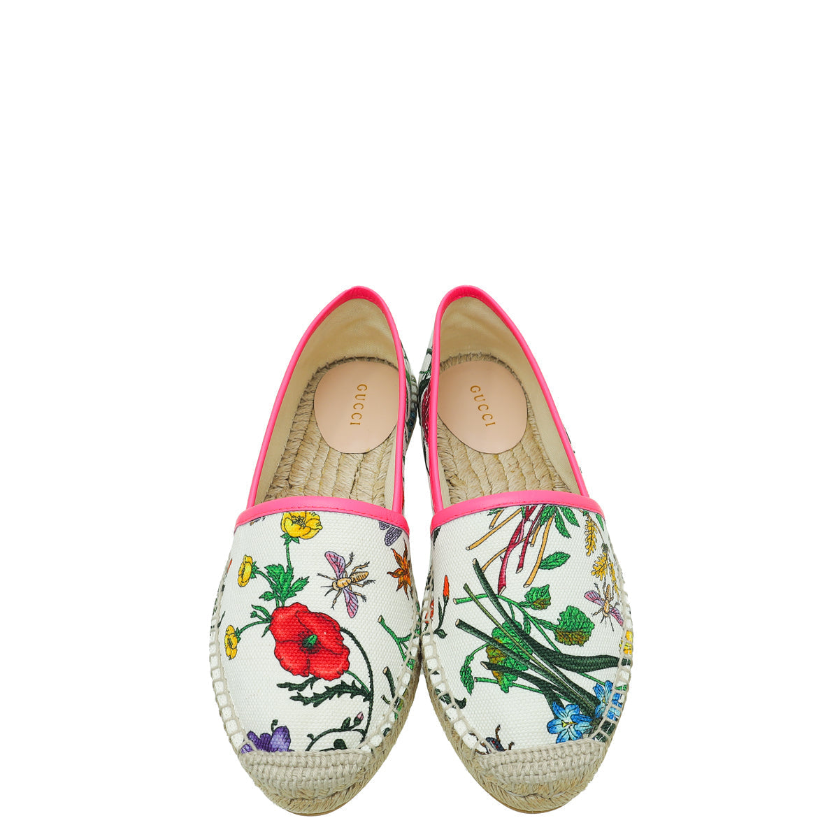Gucci White Multicolor Flora Espadrille 36