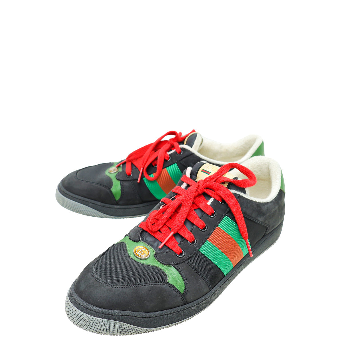 Gucci Tricolor GG Screener Web Lace Up Sneakers 10