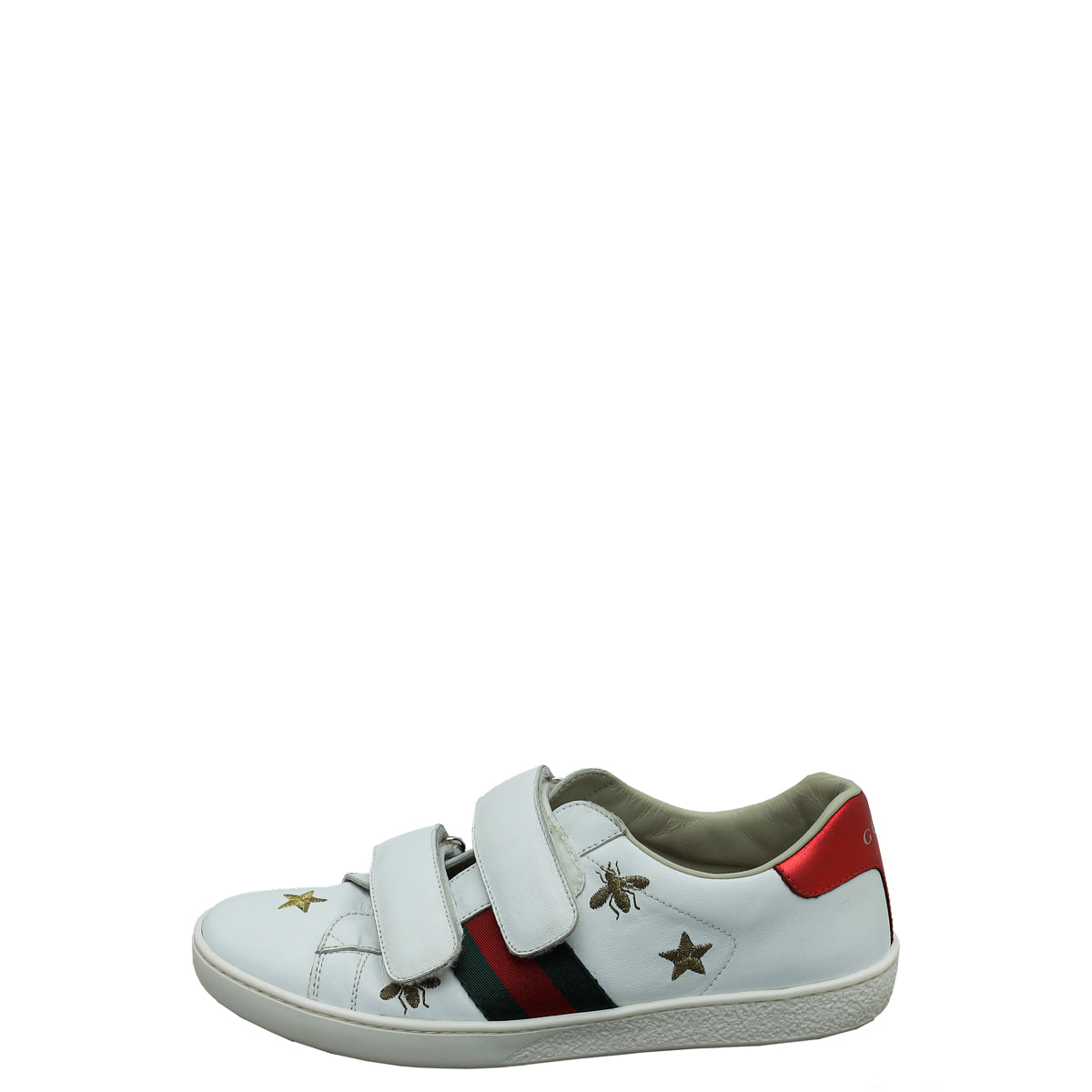 Gucci White Stars & Bees Ace Velcro Sneakers 35