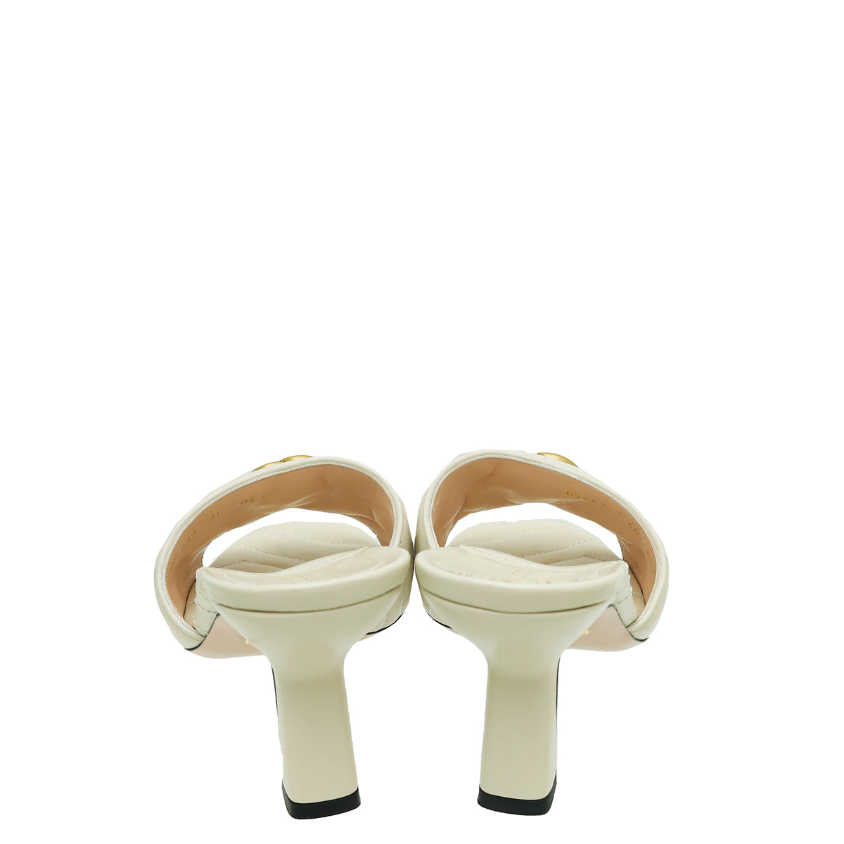 Gucci White Cream GG Marmont Slide Mules 40