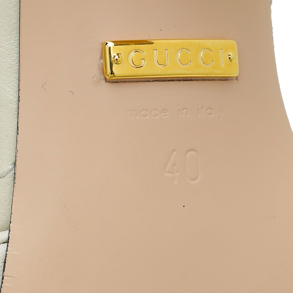 Gucci White Cream GG Marmont Slide Mules 40