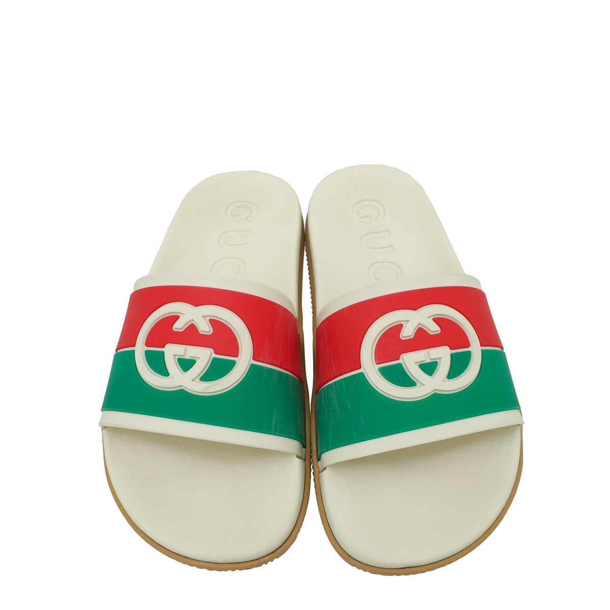 Gucci Tricolor Interlocking G Slide Sandal 37