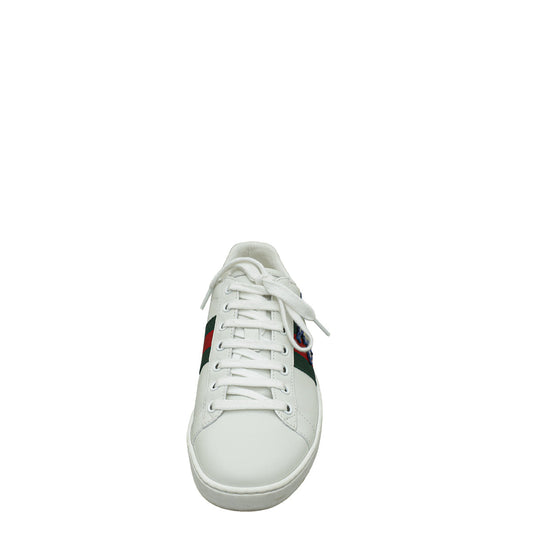 Gucci White X Disney Three Little Pigs Embroidered Ace Sneakers 37