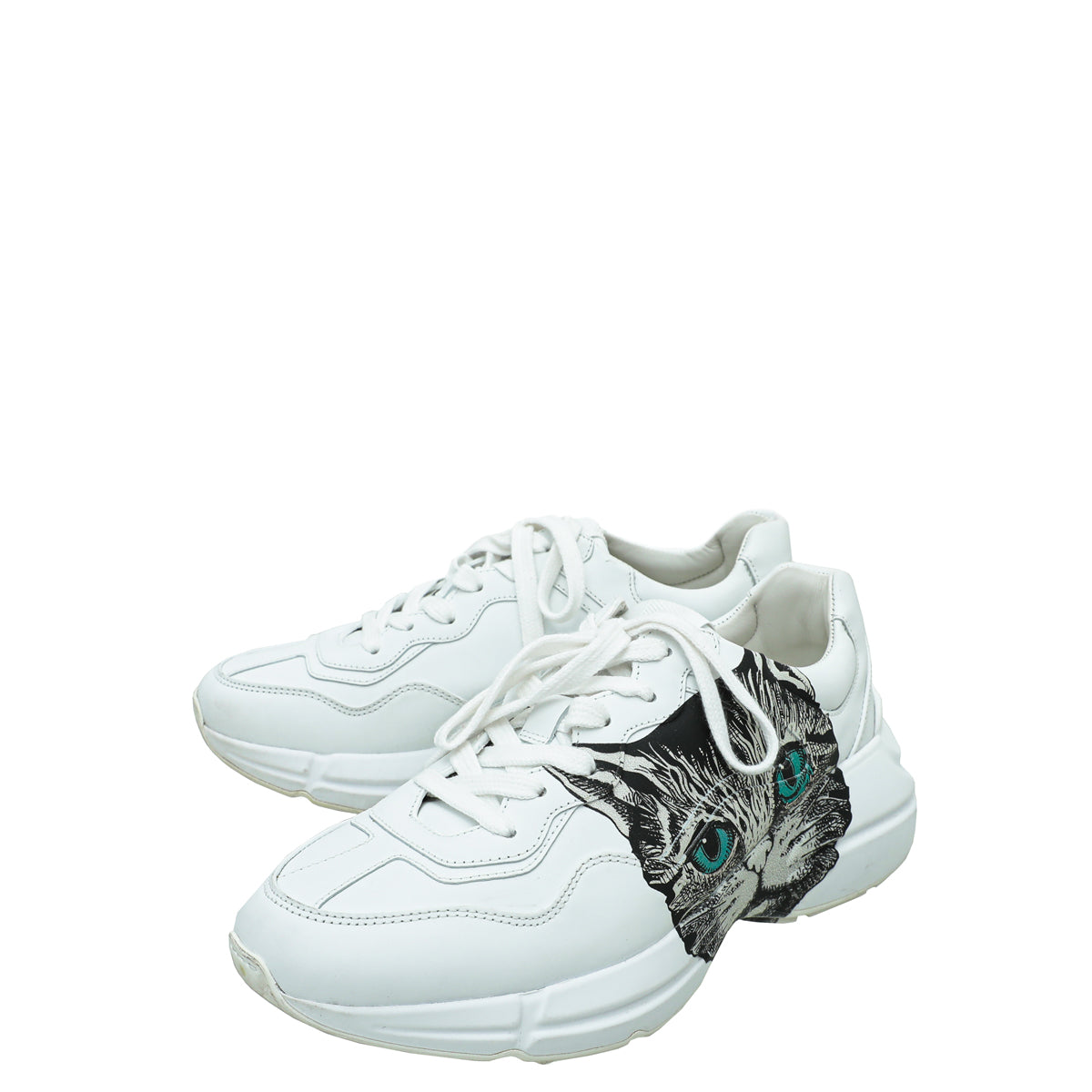 Gucci White Rhyton Mystic Cat Print Sneaker 37.5