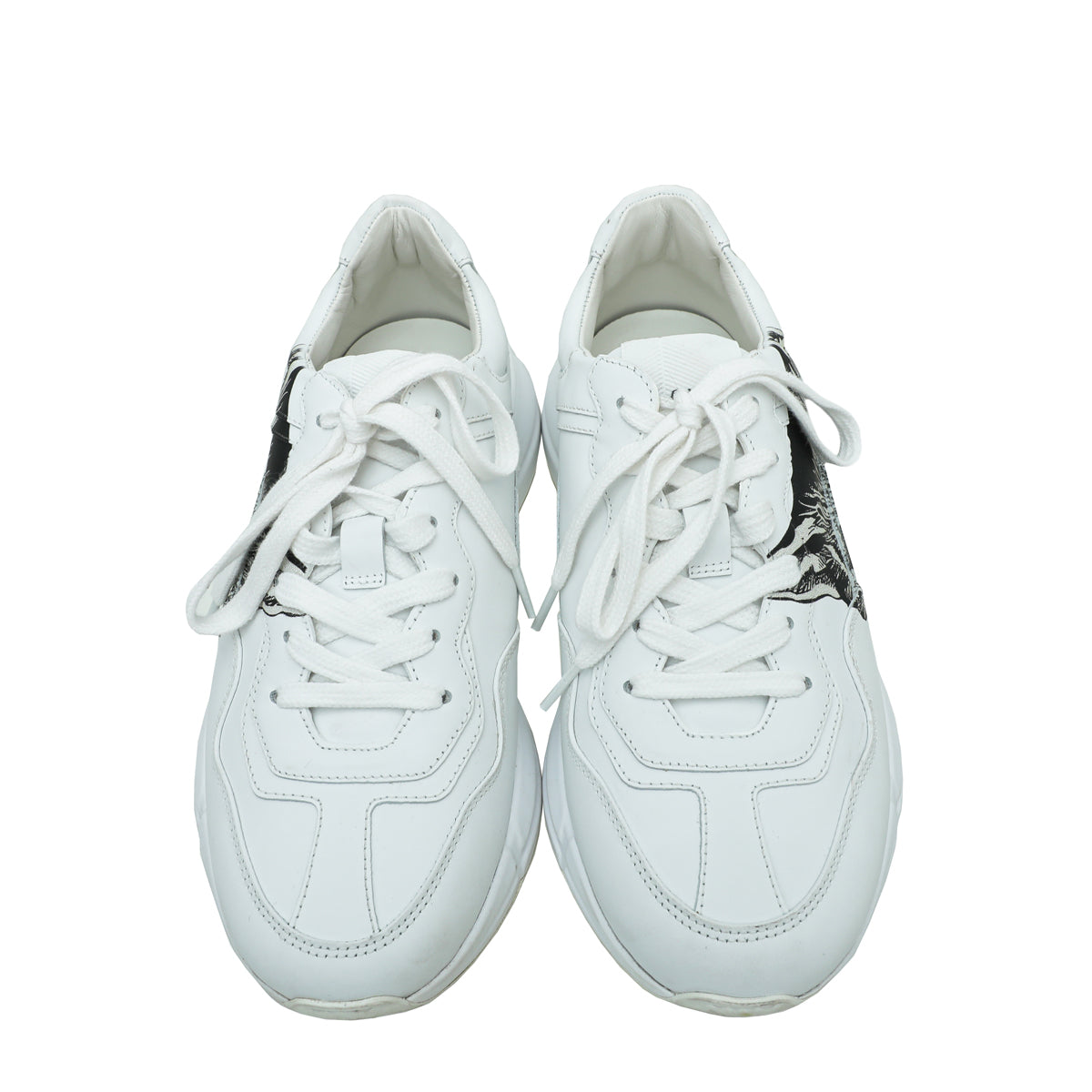 Gucci White Rhyton Mystic Cat Print Sneaker 37.5