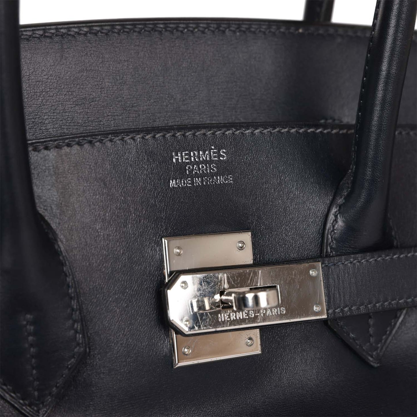 Hermes Birkin 35 Bleu Navy Box Palladium Hardware