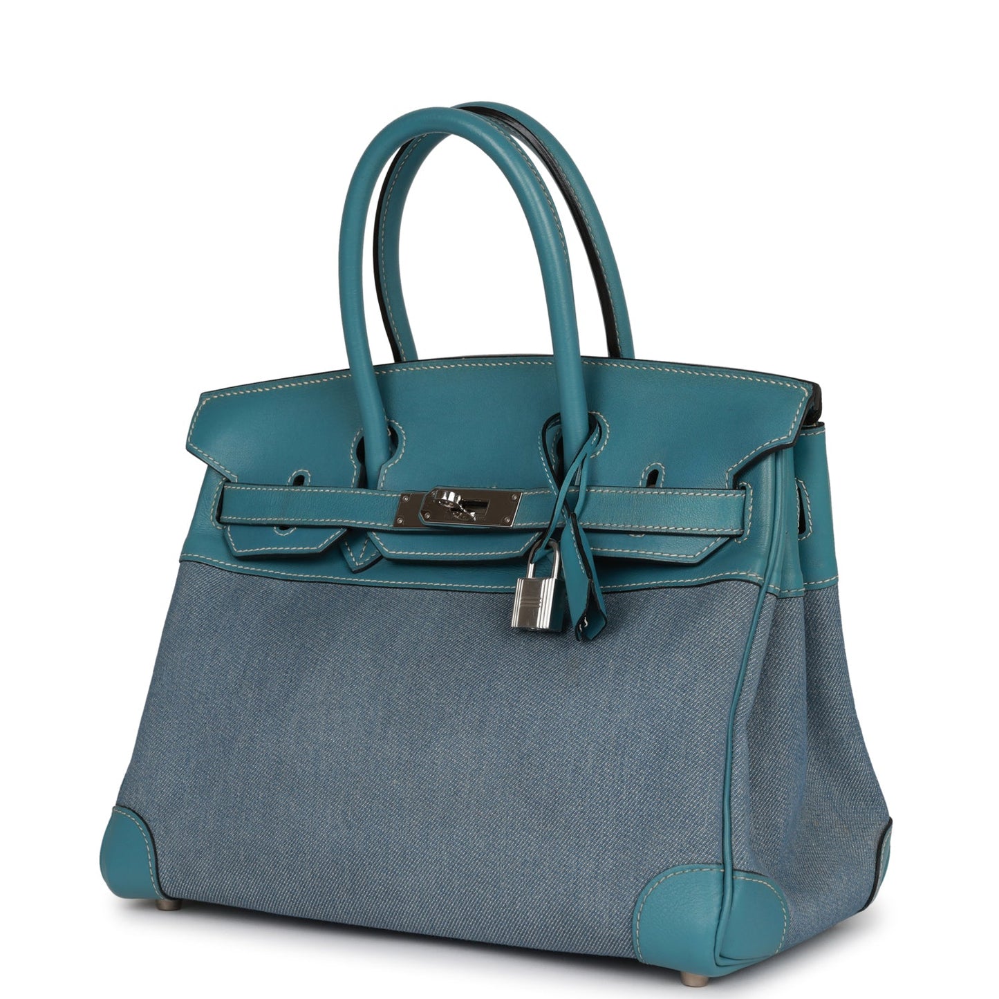 Hermes Birkin 30 Denim and Blue Jean Gulliver Palladium Hardware