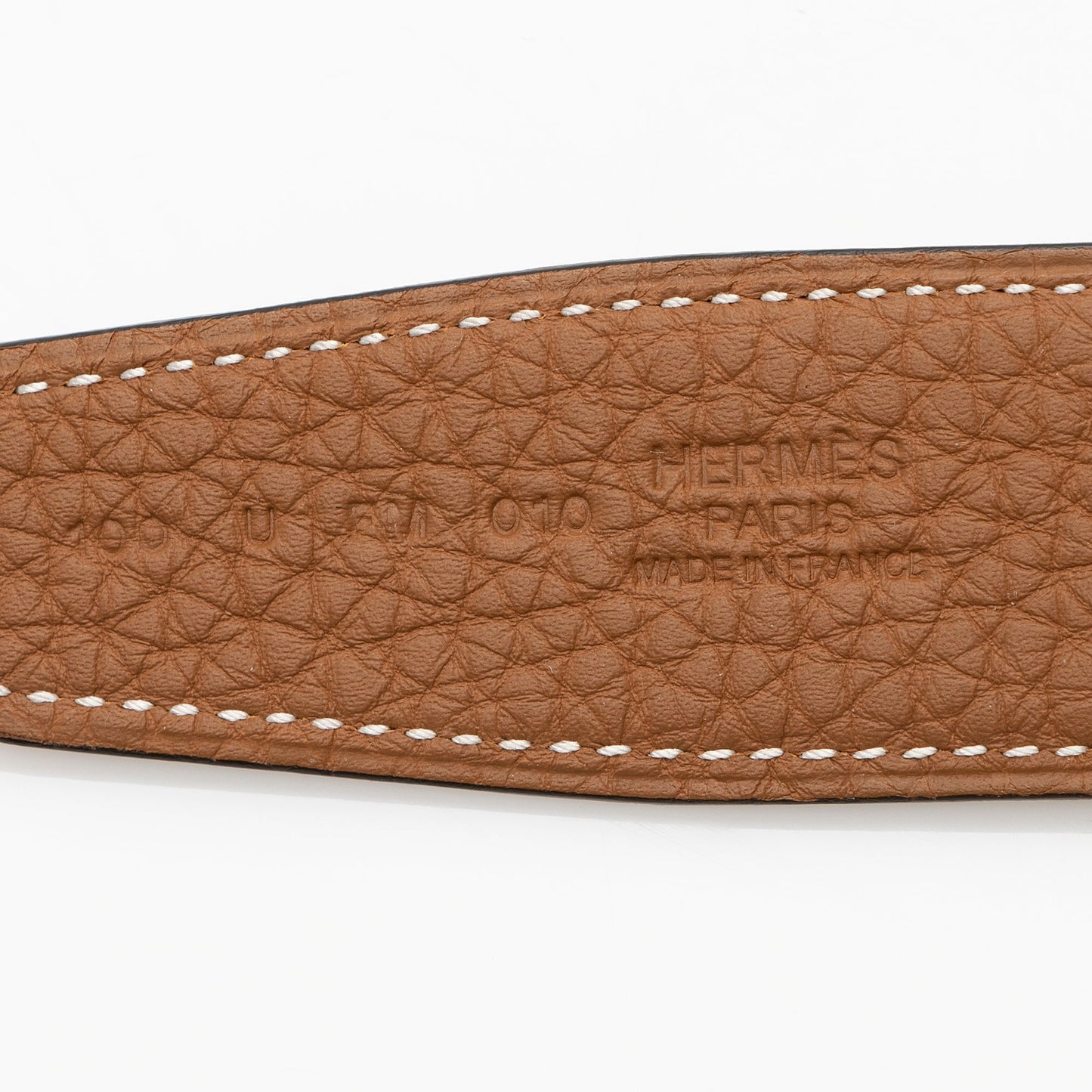Hermes Box Togo Calfskin H Striee Reversible Belt - Size 42 / 100 (SHF-22294)