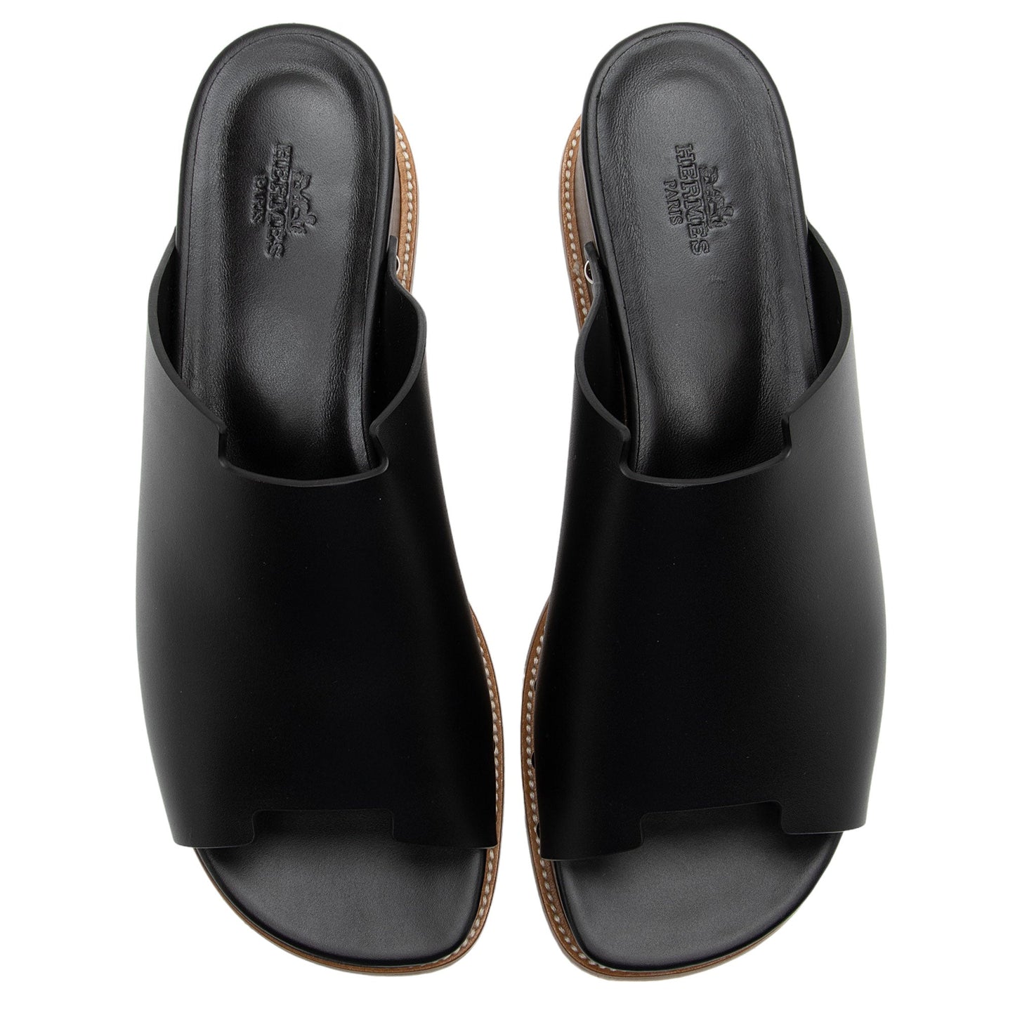 Hermes Calfskin Ellipse Sandals - Size 8 / 38 (SHF-lzukCG)