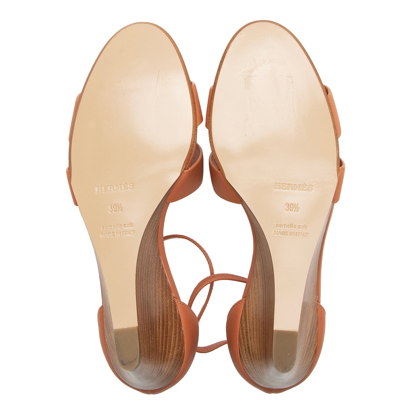 Hermes Calfskin Legend Wedge Sandals - Size 9.5 / 39.5 (SHF-23135)