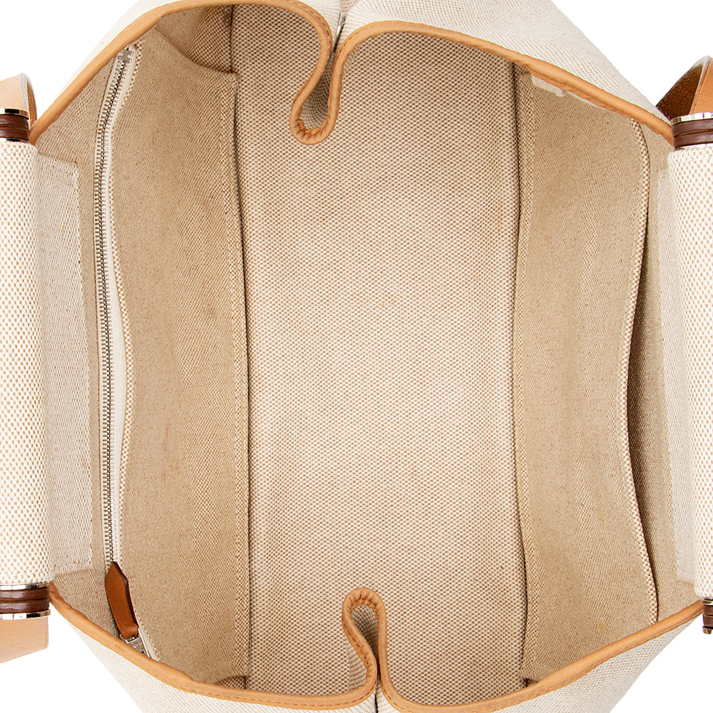 Hermes Canvas Calfskin Cabag Elan Tote - FINAL SALE (SHF-16359)