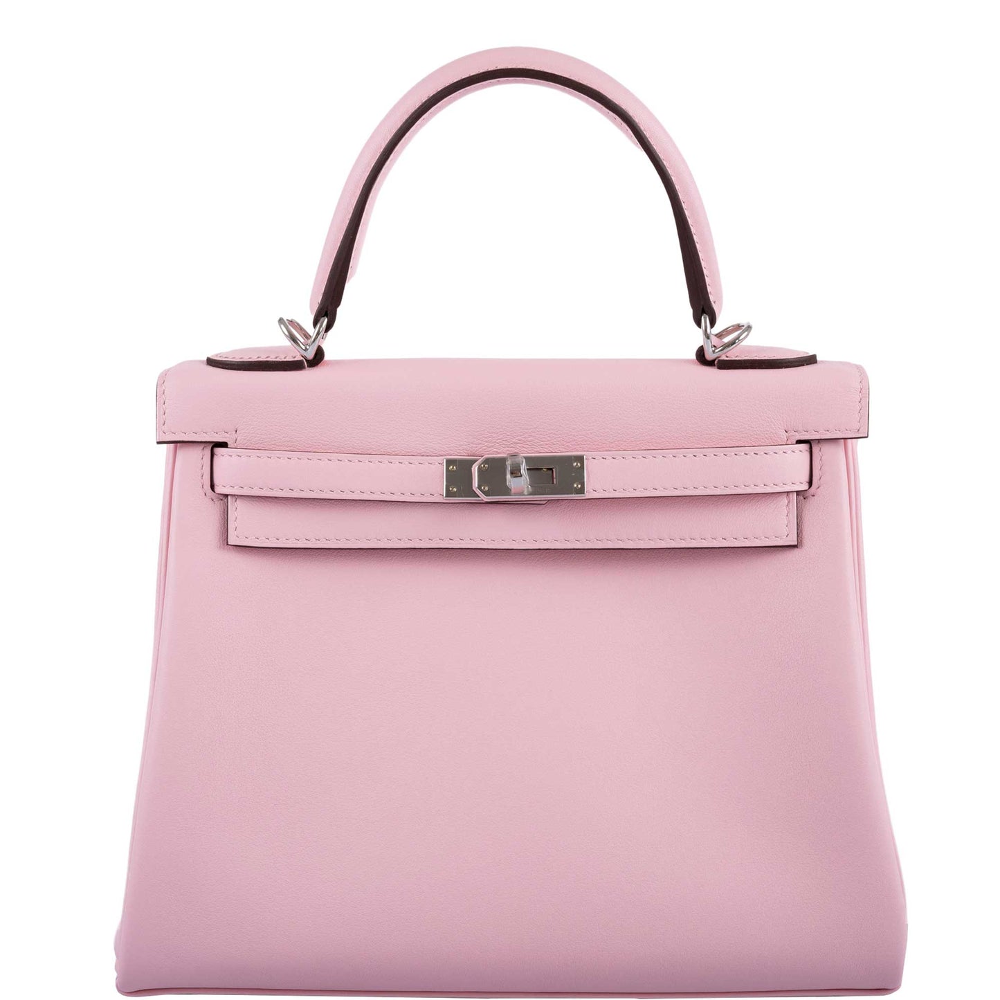 Hermes Kelly 25 Retourne Rose Sakura Swift leather Palladium Hardware - 2019, D