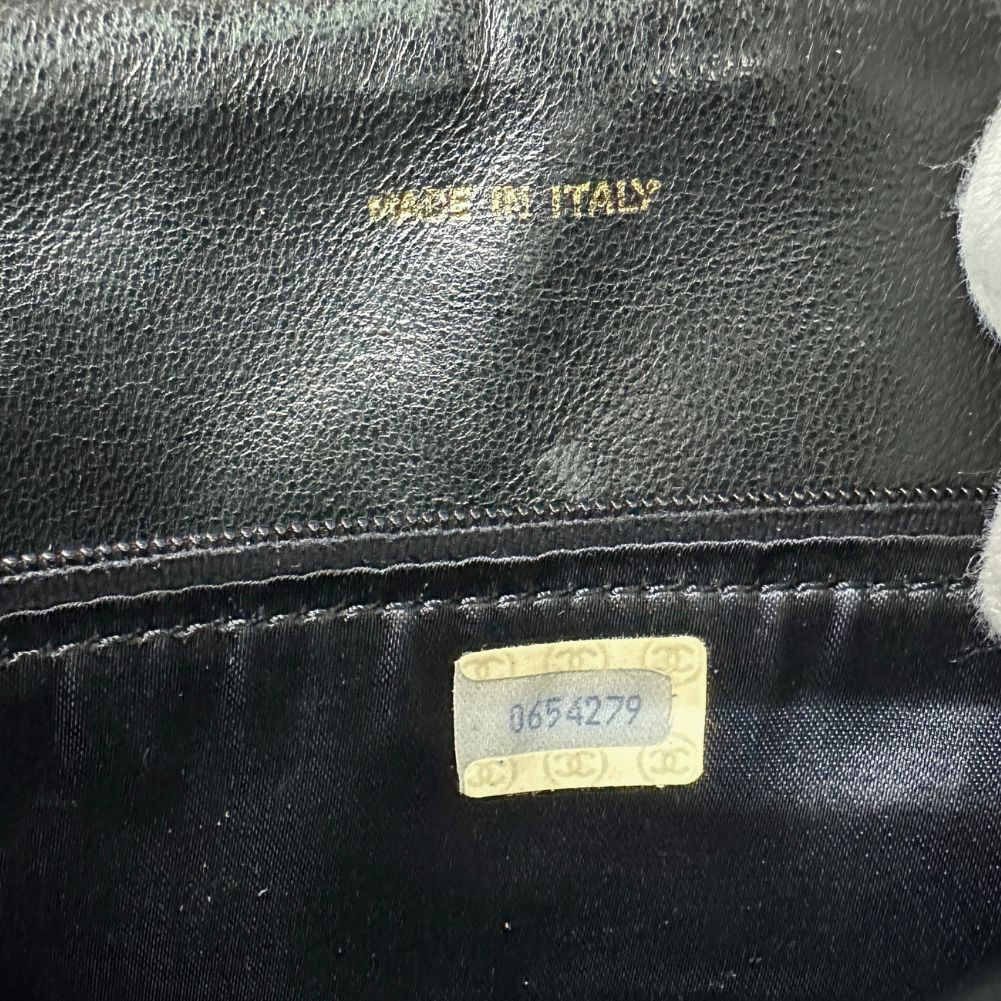 CHANEL Shoulder Bag Suede black Vstitch ChainShoulder Women Used