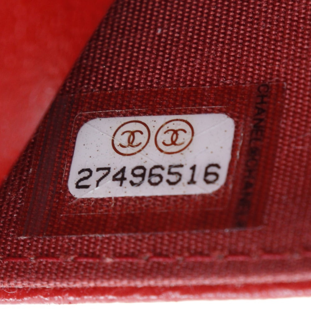 CHANEL Shoulder Bag Calfskin Red Matrasse Studs