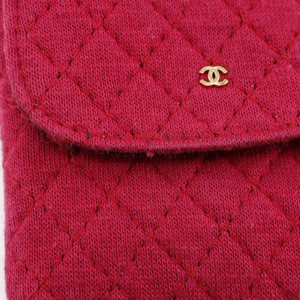 CHANEL Shoulder Bag cotton pink micro Chain pouch