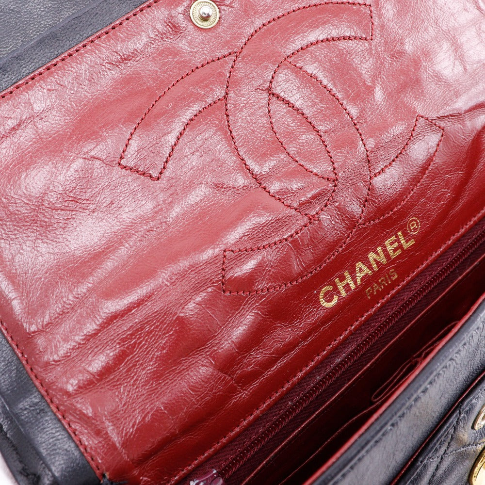 CHANEL Shoulder Bag lambskin black Matrasse ChainShoulder