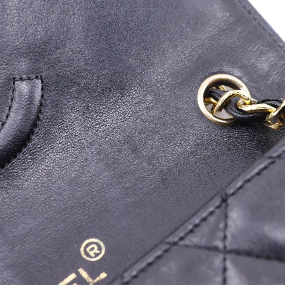 CHANEL Shoulder Bag Calfskin black Matrasse ChainShoulder
