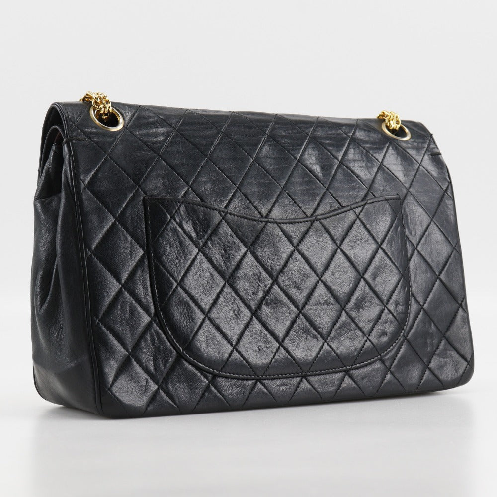 CHANEL Shoulder Bag Calfskin black Matrasse ChainShoulder