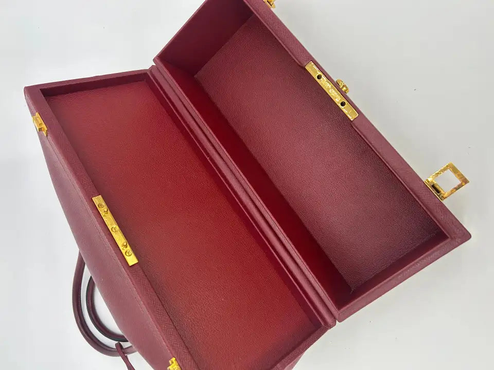 Hermes Rouge Epsom Leather Macpherson Bag c1990s