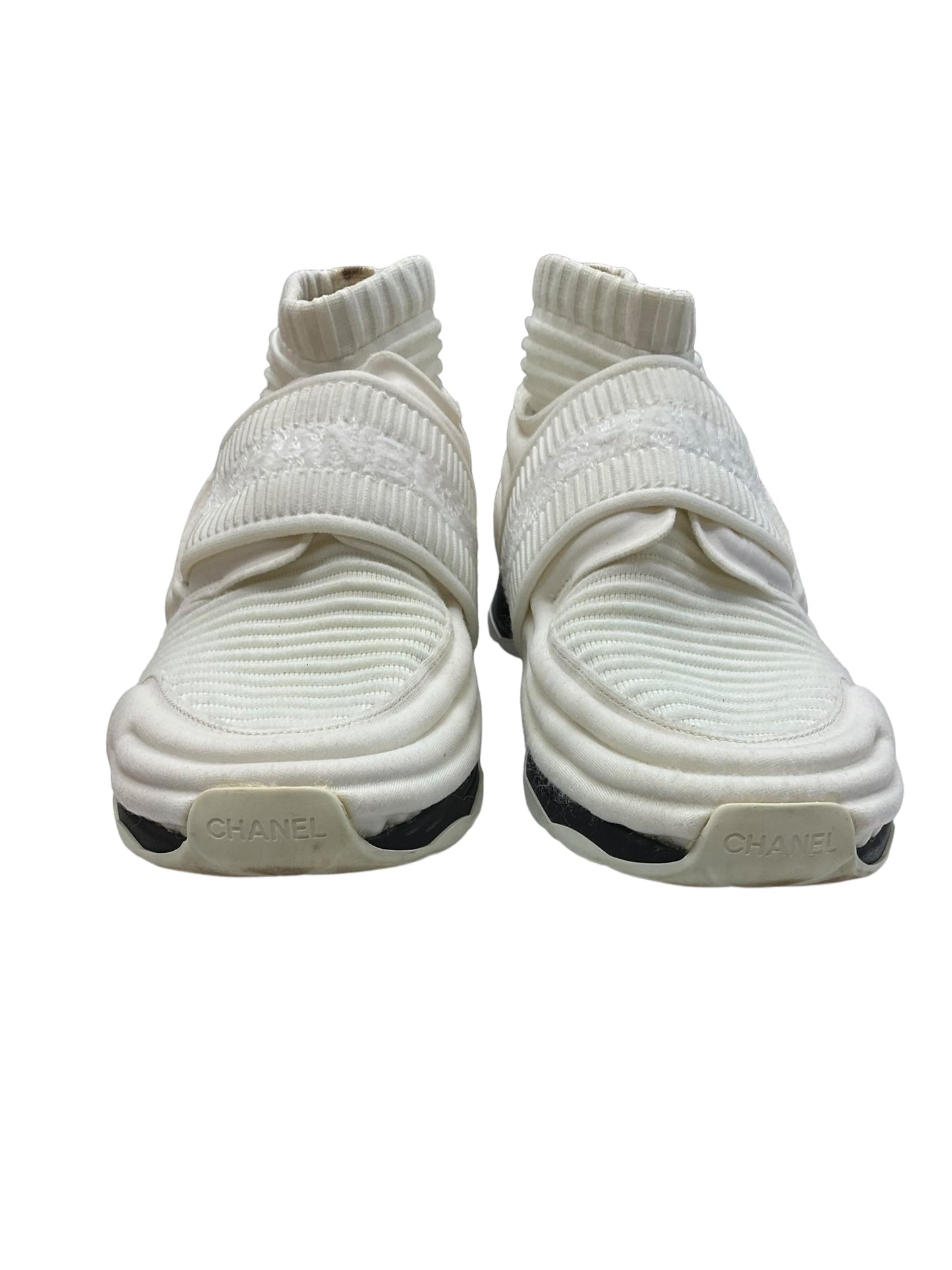 Luxury Designer Sock Sneakers Chanel, Size 8